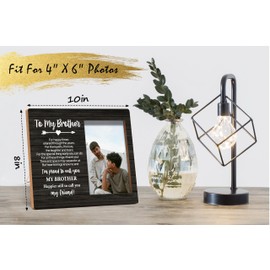 Qiwog Brother Photo Frame - I'm Proud To Call You My Brother Wooden Tabletop Picture Frame With Stand - Birthday Christmas Graduation Gifts For Brother -B(38)