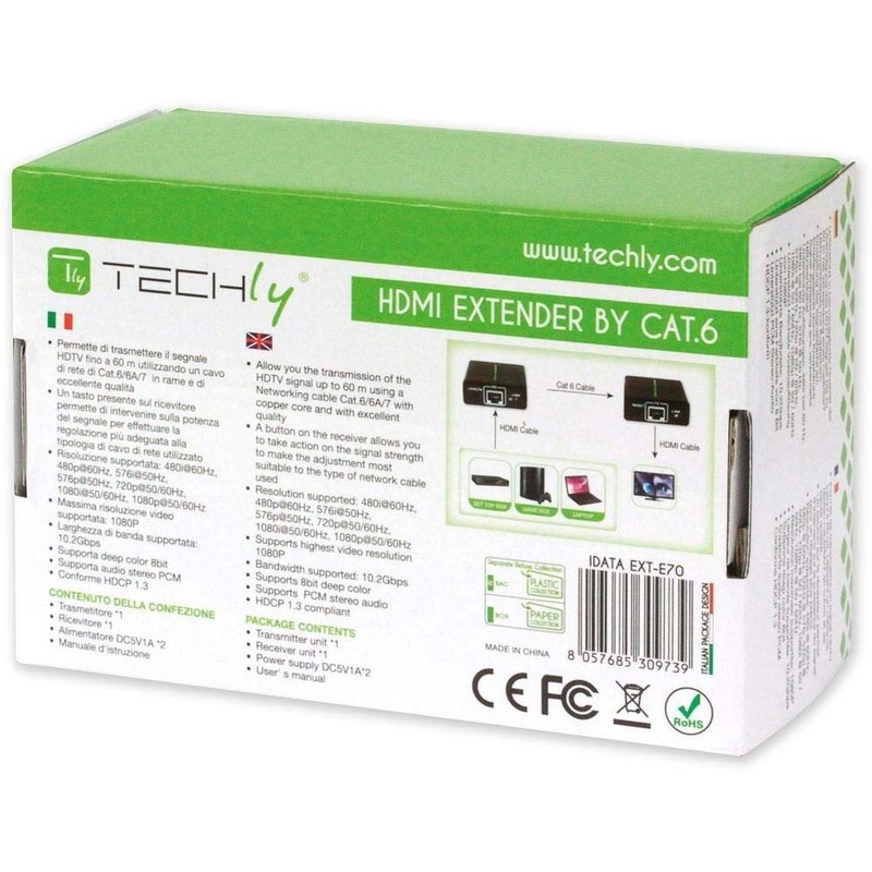 Techly HDMI Extender CAT5e/6/6/7 60MT