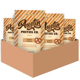Lonestar Original Pretzels – 6 Oz Gourmet Bite-Sized Snacks Coated in Rich Butter Toffee – Perfect for Sharing or Indulging (pack of 4)
