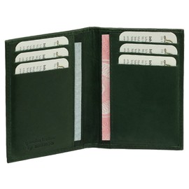 Luxury Leather ID Card Holder Basic Document Folder Ideal for Car Various Colours, Green, ID wallet