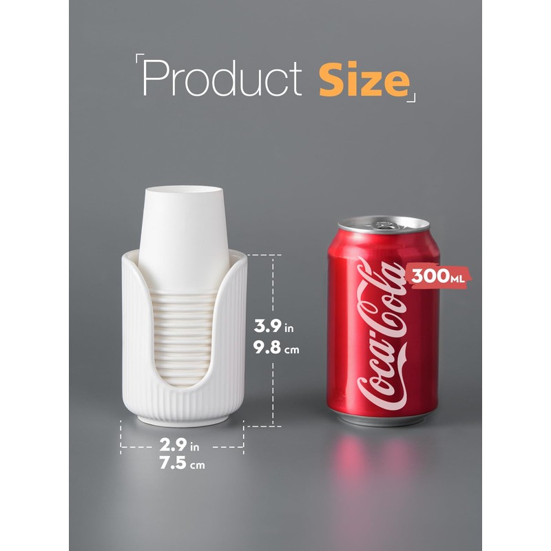 ABRUTY Bathroom Cup Dispenser, 3oz-4oz Ceramic Paper Cup Holder, Small