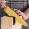Kitchen Knife Set with Block and Sharpener, 7-Piece Knife Set