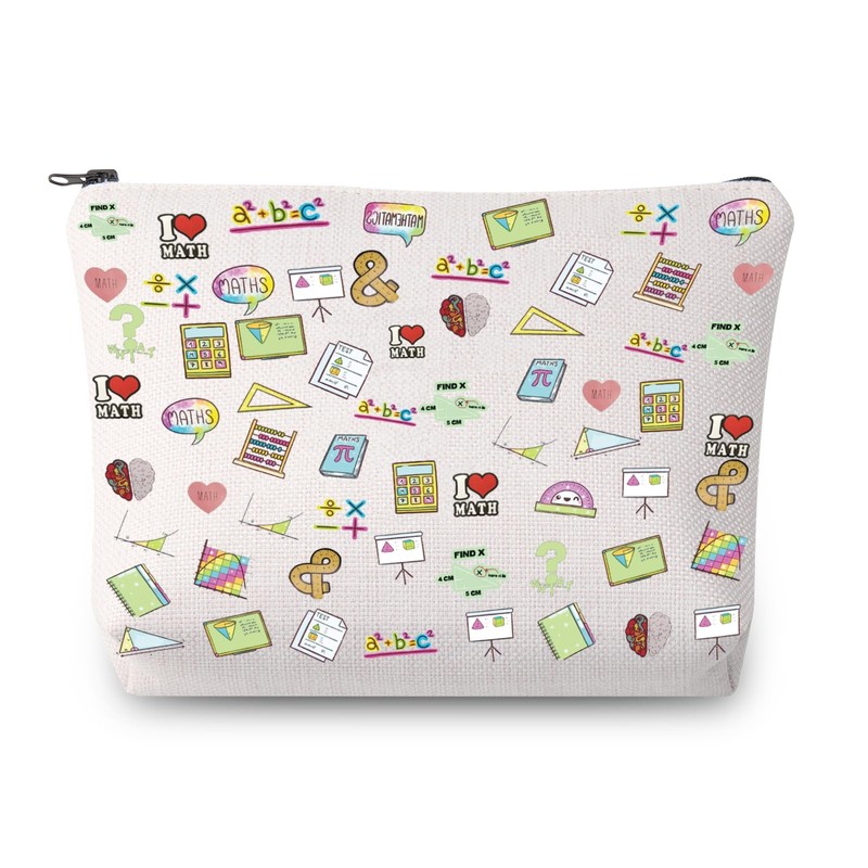 JYTAPP Math Science Cosmetic Bag Math Themed Zipper Bag Math