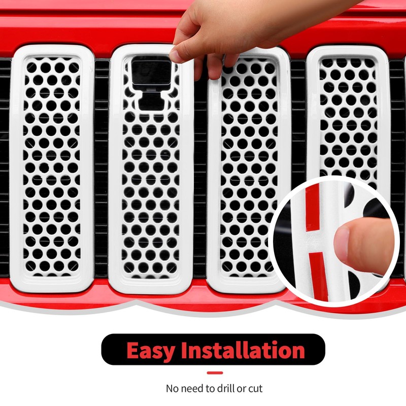 Front Grille Mesh Inserts with Camera Grill Decoration Exterior Accessories