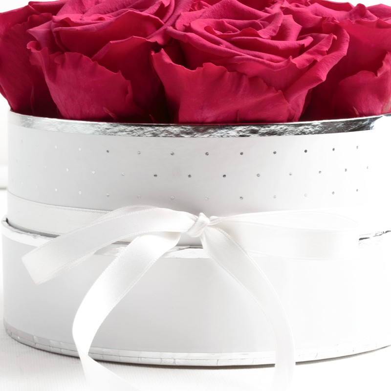 Rose Box Pink Round Infinity Roses - Flower Box 8