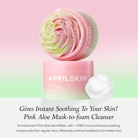 APRILSKIN APRILSKIN Pink Aloe Facial Polish Cleanser | Gentle Exfoliation with Mungbean & Soybean Scrub | Removes Waterproof Makeup & Sunscreen | Non-Comedogenic Cleanser for All Skin Types | Korean Skincare