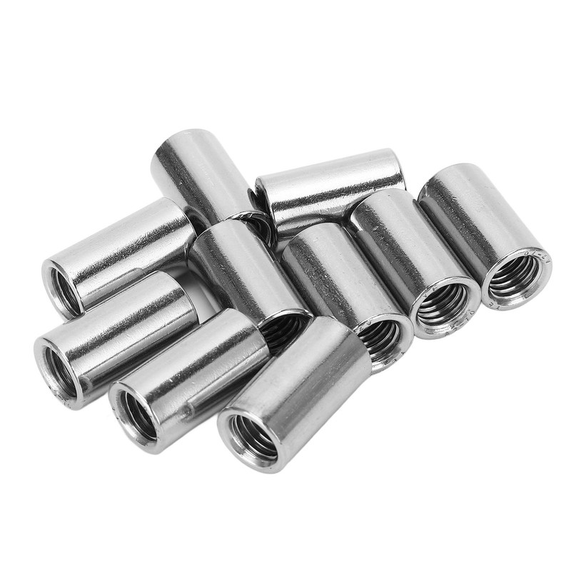 10Pcs Round Coupling Nut Stainless Steel Female Thread M10 Connector
