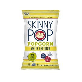 SkinnyPop White Cheddar Popped Popcorn, 4.4oz Grocery Sized Bag