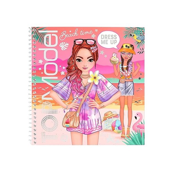 Depesche 12721 TOPModel Holiday Dress Me Up Sticker Book with 24 Pages to Create Chic Outfits, Colouring Book with 11 Sticker Sheets