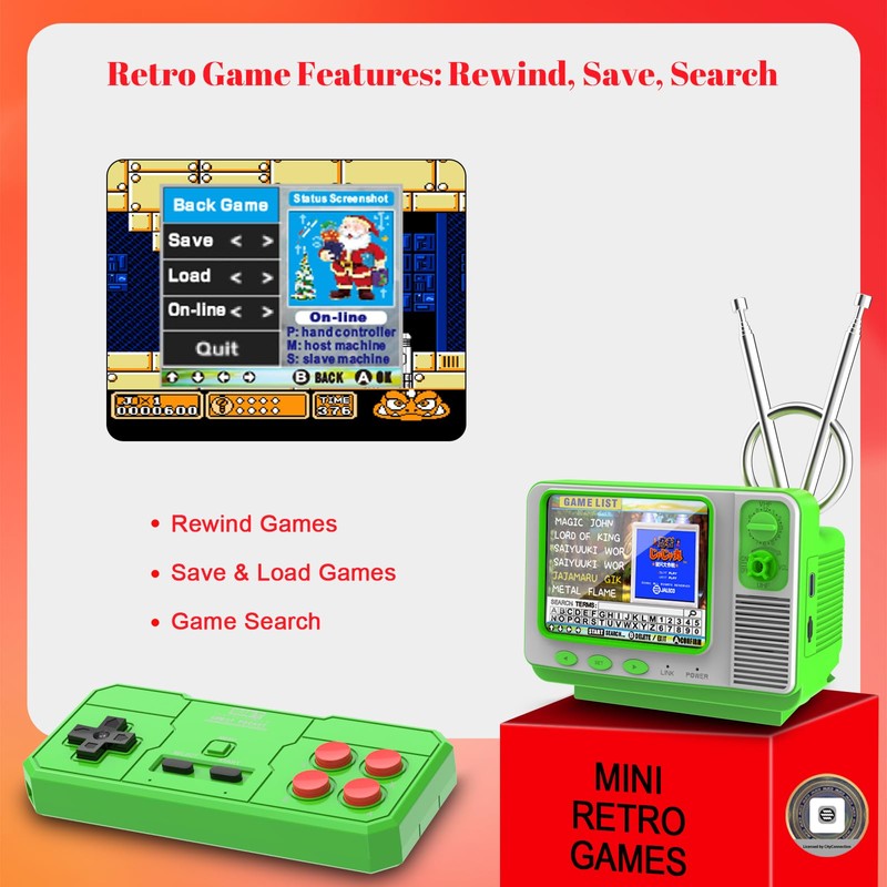 EASEGMER Retro Handheld Game Console - 168 Classic Games |