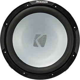 KICKER Subwoofer and Grille Package of 2 Items 12" Marine Subwoofer (2-ohm) with LED Charcoal Grille 45KM122+45KMG12C