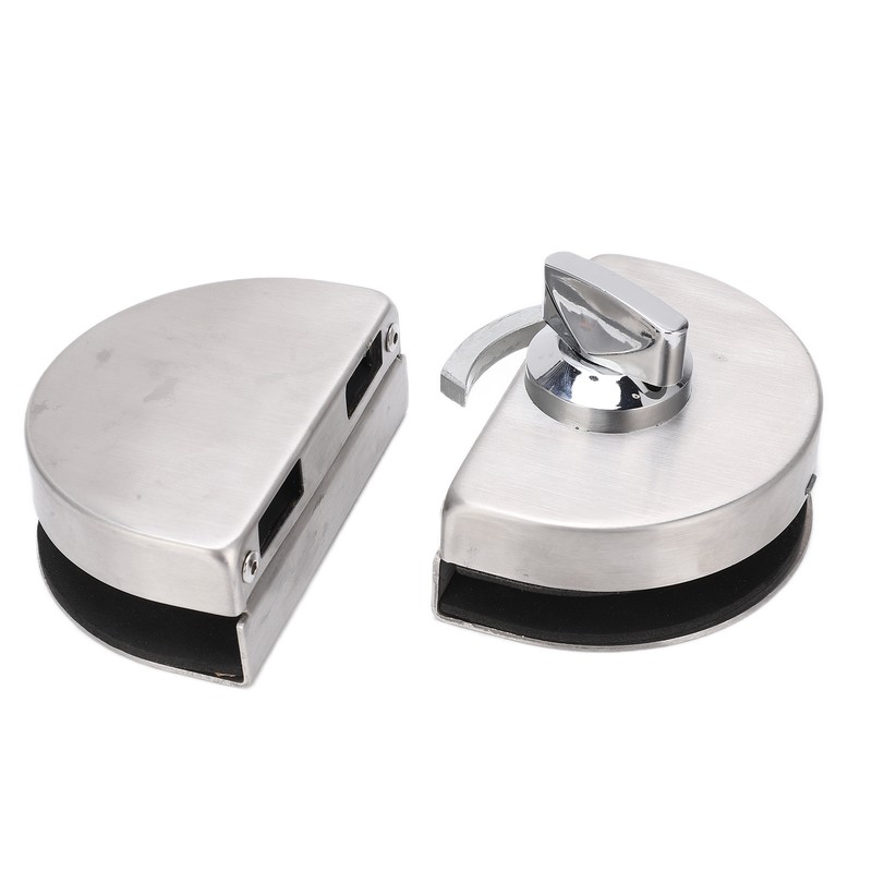 Glass Door Lock 97x65mm Split Type Brushed Polished Surface Replacement