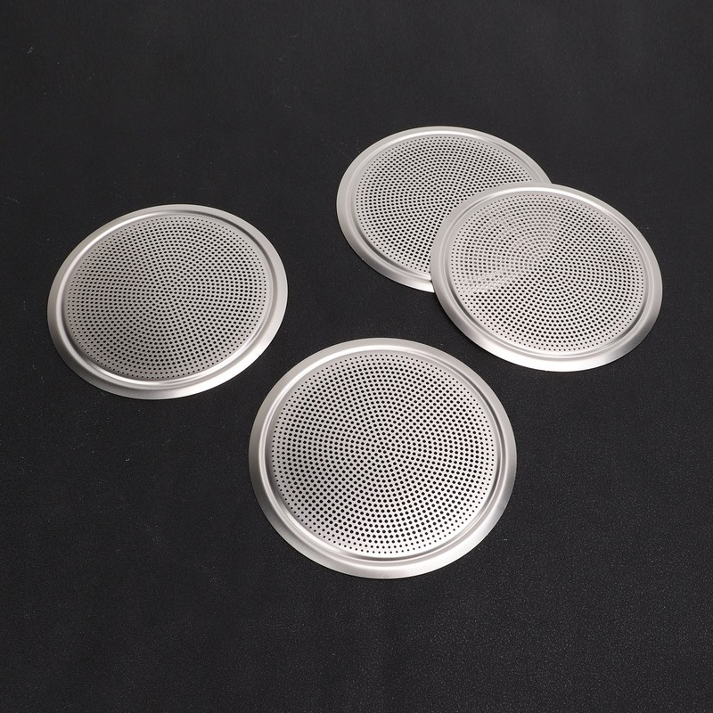 4PCS Door Speaker Grille Cover Round Aluminium Alloy Replacement for