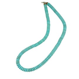 Unisex Turquoise Gemstone Beaded Necklace – Length Choices (20, turquoise)