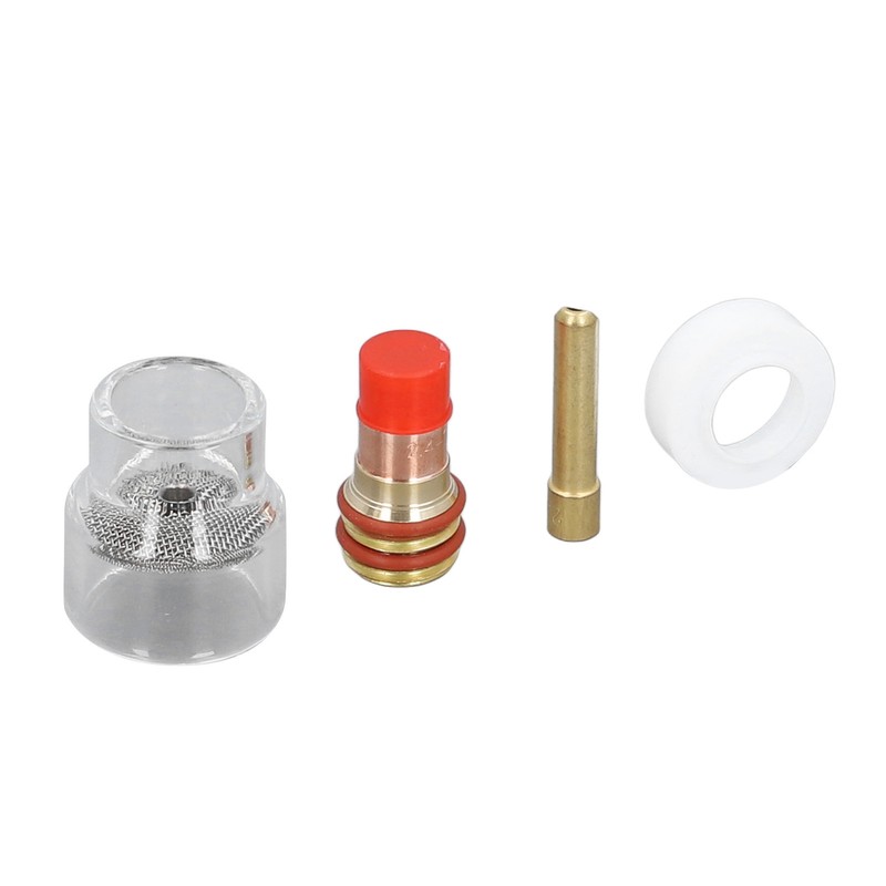 6 Pcs TIG Torch Glass Cup Collet Kit 2.4MM Glass