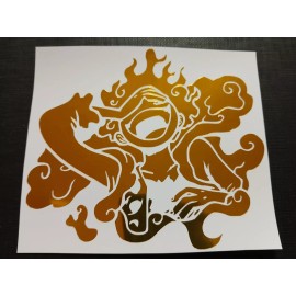 Monkey D. Luffy Gear 5 One Piece Gold Sticker Vinyl Decal Car Windows/Laptop