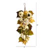Nearly Natural 33in. Fall Sunflower, Hydrangea and White Pumpkin Artificial