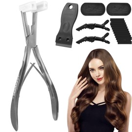 Tape-In Hair Extensions Pliers, Stainless Steel Professional Hair Extension Pliers, Extensions Pliers, Real Hair Extensions Styling Tool for Salon Professional Installation