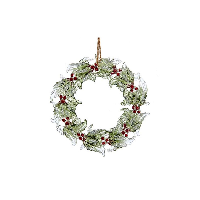 Birch Berry Wreath With Glitter Ornament