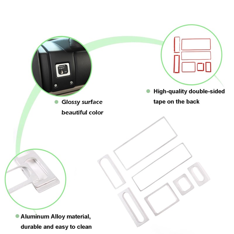 PIUGILH Console Dashboard Switch Button Trim Cover Kit Compatible with