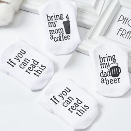 2-Pair Beer coffee for Dad and Mon Gift Baby Boys Girls Socks Thin 1-3T