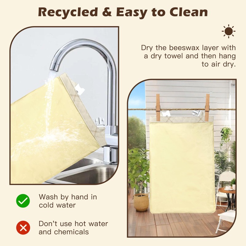 Reusable Beeswax Bread Bags for Sourdough -Extra Large Natural Beeswax