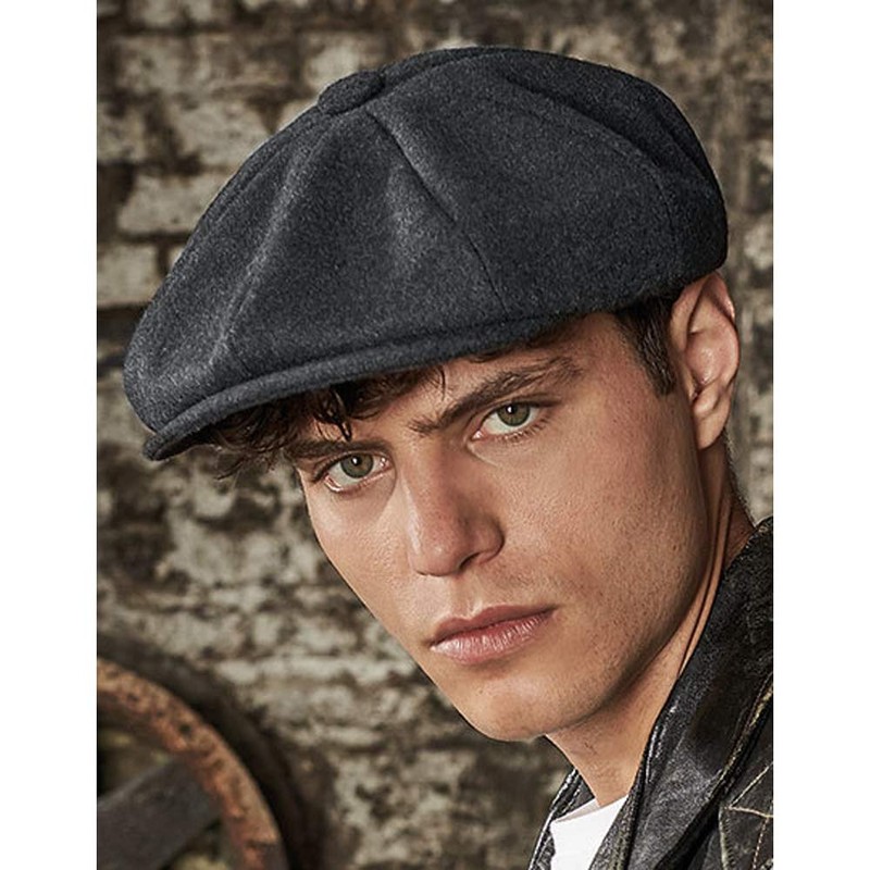 noTrash2003 Men's Flat Cap Melton Wool Baker Boy Cap Peaked