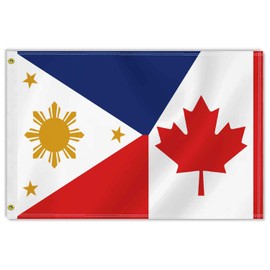 2×3 FT Philippines Canada Friendship Flag,Medium 60×90 CM Filippo Canadian Outdoor Banner,100D Decor,Doube Side Printing For Patio Garden With Brass Gromment