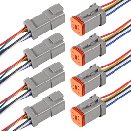 4 Sets 6 Pin Connector Kit Waterproof Electrical Connector 16 AWG Male and Female Automotive Wire Connectors for Car Truck Motorcycle Marine Boat and other wire connection