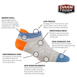 Darn Tough Women's Run No Show Tab Ultra-Lightweight Sock (Style 1043) - Zenith, Small, Zenith, Small