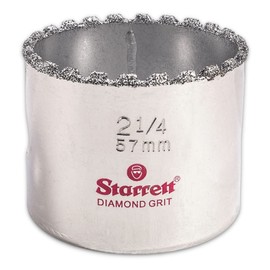 Starrett Diamond Grit Hole Saw - Ideal for Drilling Small Diameter Holes - 2-1/4" Diameter, 1-5/8" Cutting Depth, 5/8-18 Thread Size, XA2/XA10 Arbor Type, Silver - ?KD0214-N