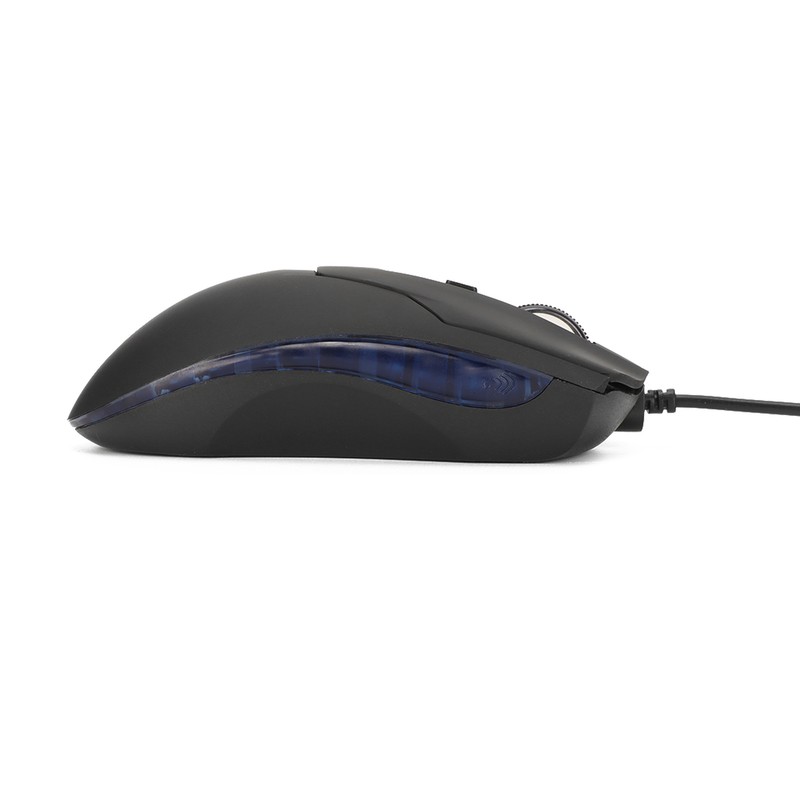 Wired Mouse Blue Backlit Type C Ergonomic Multimedia Keys Adjustable