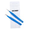 2 Pieces Diamond Grip Eyelash Tweezers Professional Set- COSSMOO Straight
