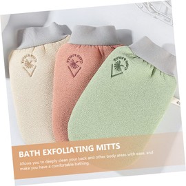 Beavorty Piece Bath Exfoliating Mitts Shower Brush Scrubbers Bath Gloves for Women Men Gentle Body Scrubbing Gloves Hand Foaming Cover Red