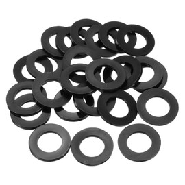 uxcell 25Pcs M20 Nylon Flat Washers Plain Washer 20mm ID 36mm OD 3mm Thick Plastic Washers for Screws Bolts Garden Faucet Plumbing Washers Repair, Black