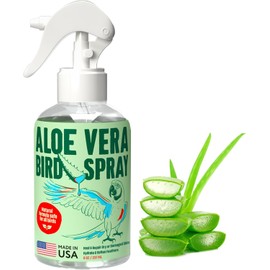 Samorillo Aloe Vera Bird Spray - 8.5oz/251mL - [Made in USA] - Non-Toxic Bird Bath Relieves Dry/Itchy Skin & Softens Feathers - Safe & Effective for All Birds - Promote Healthy Plumage - Odor-Free