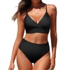 Tempt Me Women Black Two Piece Swimsuits High Waisted Bikini