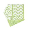 Caspari Bamboo Screen Moss Green Paper Linen Dinner Napkins -