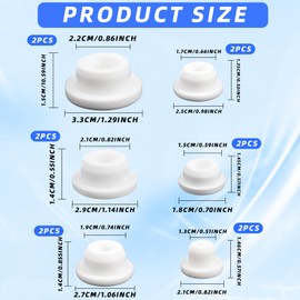 12PCS Bathtub Jet Covers, Bathtub Overflow Drain Cover White Silicone Hole Plug Waterproof Bathtub Plug Fit for 12mm 15mm 17mm 19mm 21mm 23mm Bathtub Hole