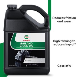 Castrol Bar & Chain Oil For Chainsaws – Reduces Friction & Wear – All Season Formula – High-tacking to Reduce Sling-Off (Pack of 4 (Gallon bottles))