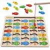 Magnetic Wooden Fishing Game Toy for Toddlers, Alphabet Fish Catching
