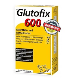 Glutolin Glutofix 600 – Colla trasparente per etichette e lavoretti, ideale per bambini e cartapesta, senza conservanti, facile da usare.
