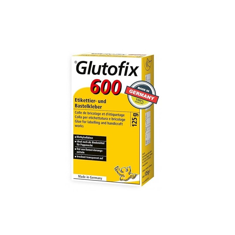 Glutolin Glutofix 600 – Colla trasparente per etichette e lavoretti,