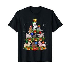 Funny Poodle Christmas Tree Santa Hat Xmas Holiday Costume Men Women Kids T-Shirt