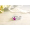 Gem Stone King 1.15 Ct Round Pink Created Sapphire E-F