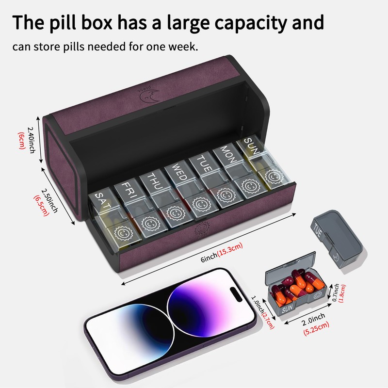TOMSKYE Multi-functional Pill Case, Large Capacity, Surface Wool, Stylish, Portable