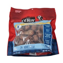 Ol' Roy Rawhide Free Mini Knotted Bones Peanut Butter Flavor Dog Treats, 14 Ounces