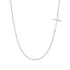 EleQueen Classic Sideways Choker Cross Necklace 925 Sterling Silver Religious