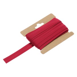 MECCANIXITY 1/2 Inch Single Fold Bias Tape Cotton Continuous Bulk Bias Tape for Sewing,Seaming Quilting Hemming Binding Crafts (Dark Red 10 Yards)