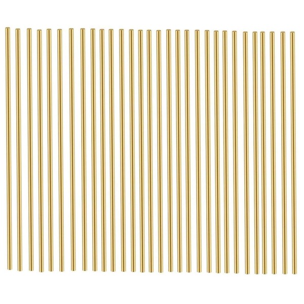 Stormshopping 30PCS 1mm Brass Rod, Metal Solid Round Brass Rod